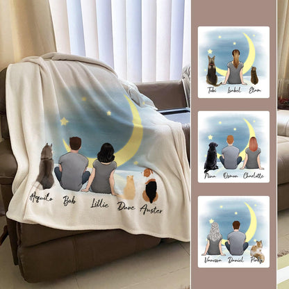 The Moon Personalized Pet & Owner Blanket