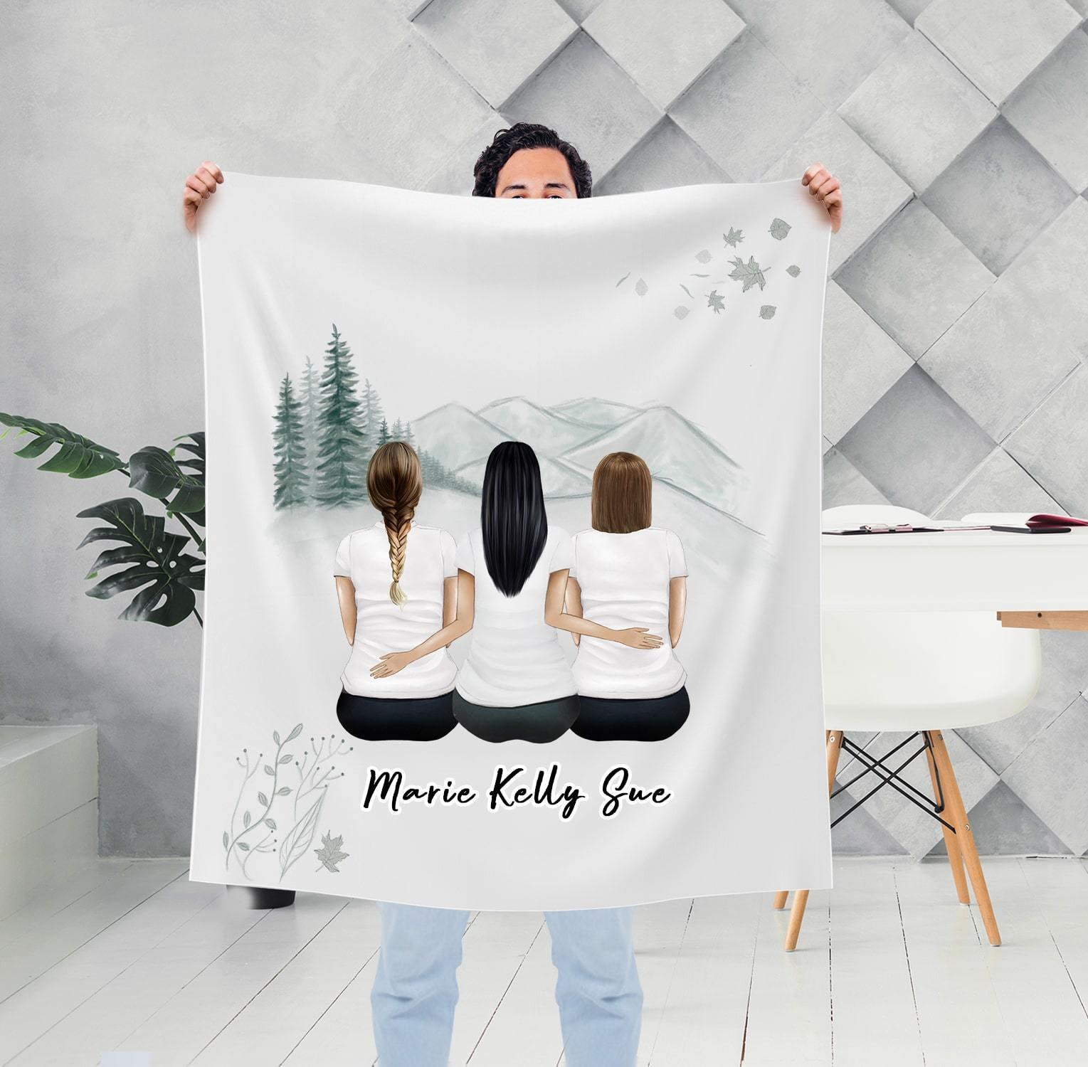 White Mountains Personalized Best Friend Sister Blanket