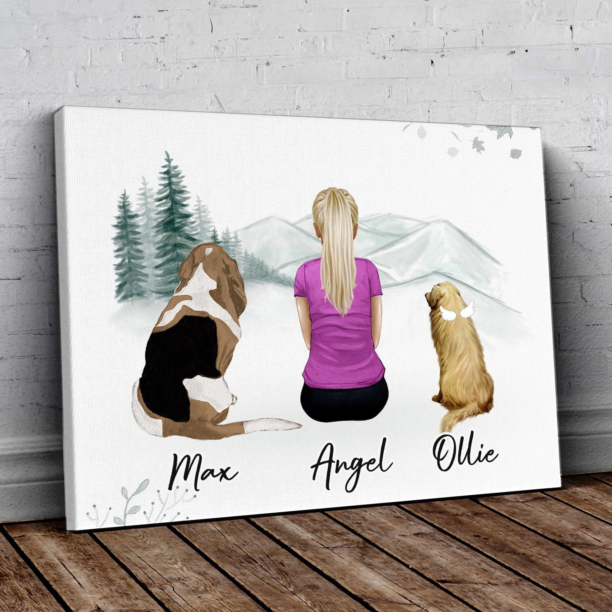 White Mountains Personalized Pet & Owner Wrapped Canvas