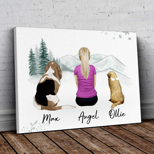 White Mountains Personalized Pet & Owner Wrapped Canvas