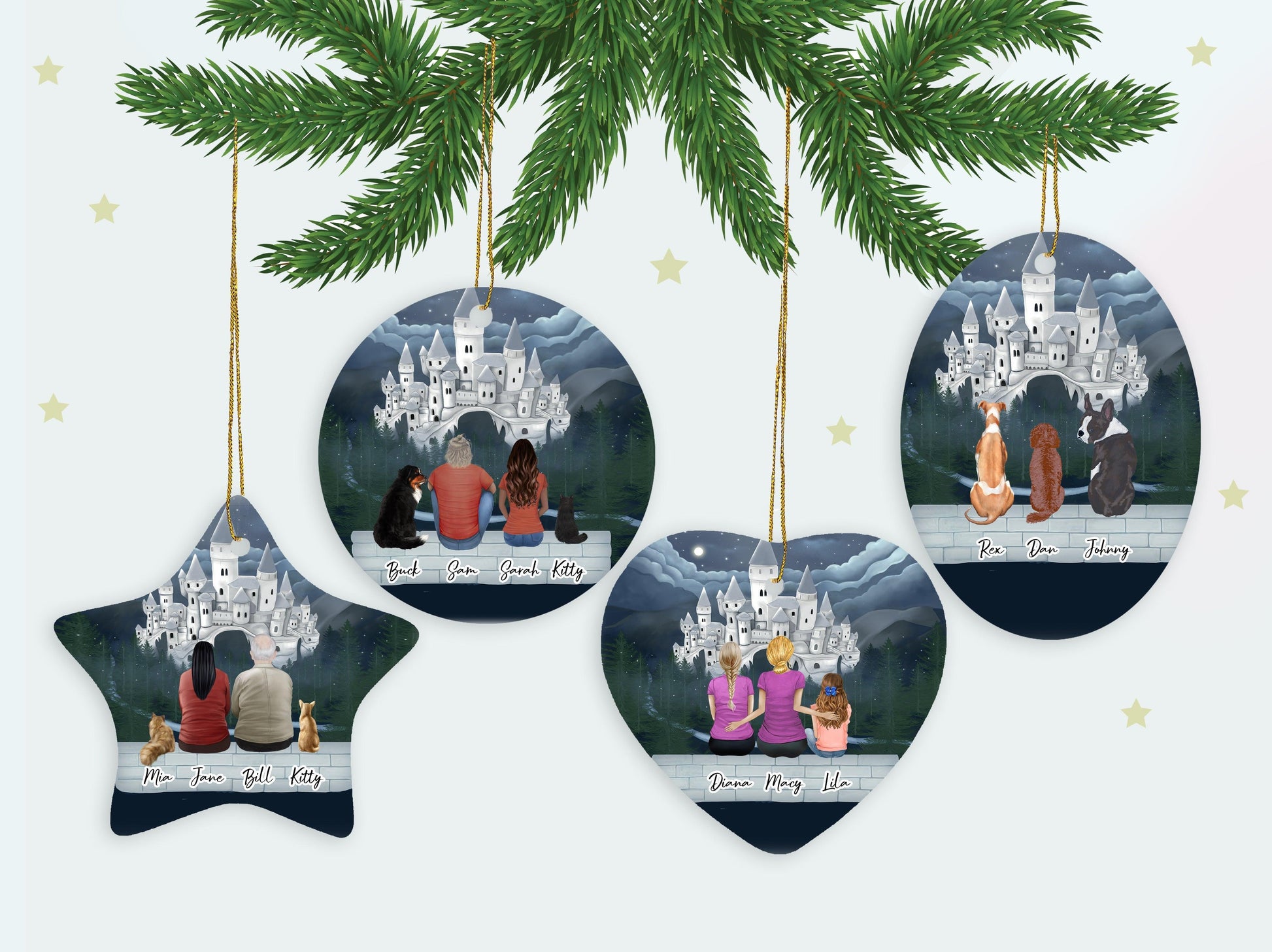 Wizard Star Ornament - Personalized Pet & Owner